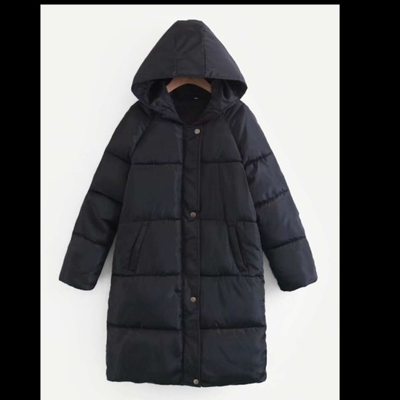 Single Breasted Hooded Puffer Coat - Picture 2 of 8